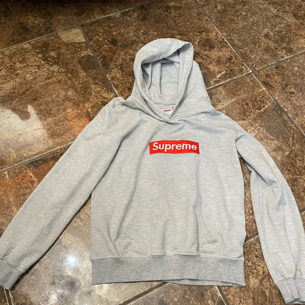 Supreme Box Logo Hoodie Size Small Gray/Grey